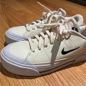 Nike Cream and White Low-Top Sneakers